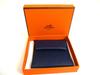Authentic HERMES Blue navy Tourillon Leather Coin Purse Bastia #b168  Open box
