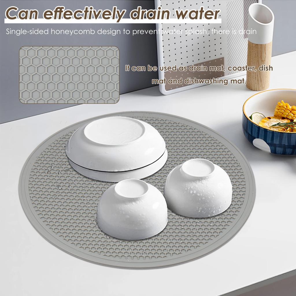 Silicone Insulation Pad Heat-resistant Pot Mat Coaster Oven Microwave Liners Non-slip Round Tripod Pad Kitchen Accessories