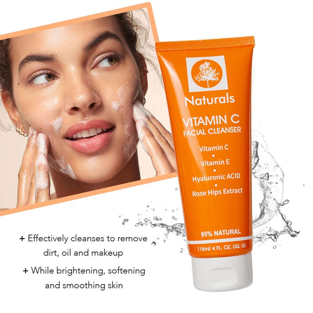 

Органическое очищающее средство для лица с витамином С, очищающее средство VC, мягкое увлажняющее глубокое очищение, очищающее средство для лица для контроля жирности лица