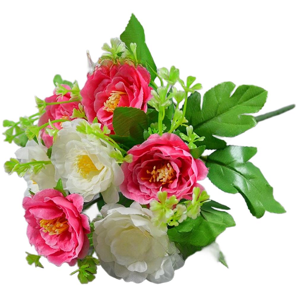 Realistic Silk Petals Artificial Flowers Plastic-wrapped Wire Stems