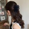 Modestoff Rose Haarspange Damen Elegante Pferdeschwanzspange Süße Blumen Haarspangen Krallenklemme Kopfschmuck Haarschmuck