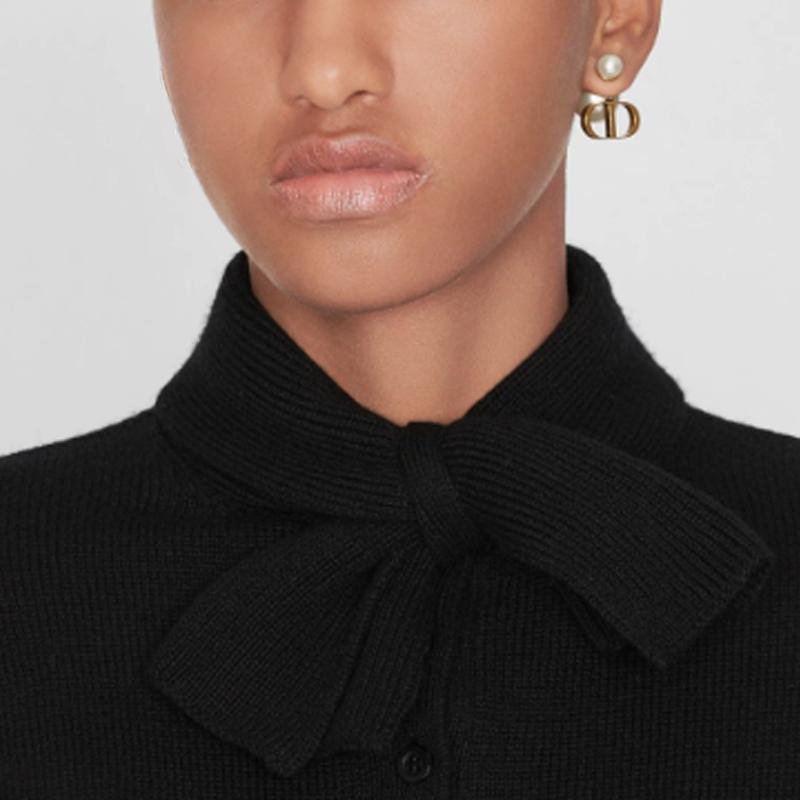 Dior Metal Coated White Resin Earrings Women earrings Gold E1293TRIRS-D908