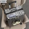Sturdy Aluminum Frame Trolley Suitcase with Silent Wheels & Combination Lock - Large Capacity for Men, Women & Students