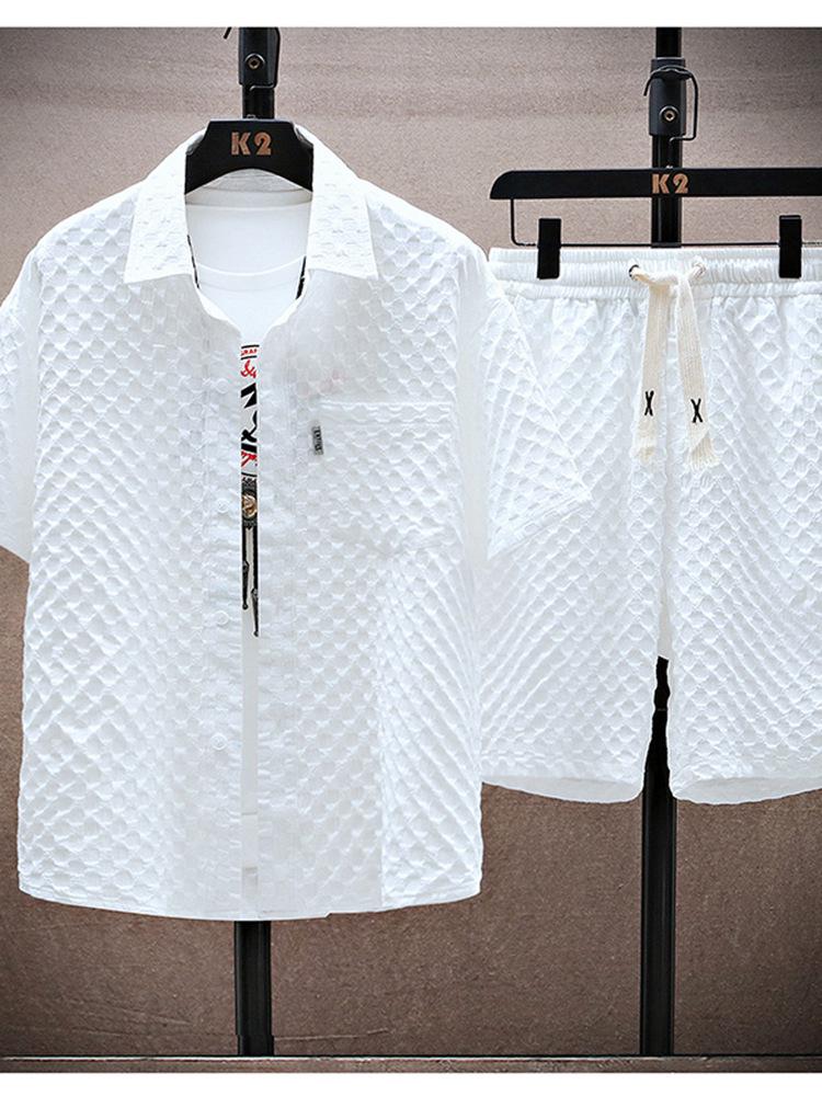 Men's 2024 Summer Retro Trend Short-Sleeve Casual Sports Suit