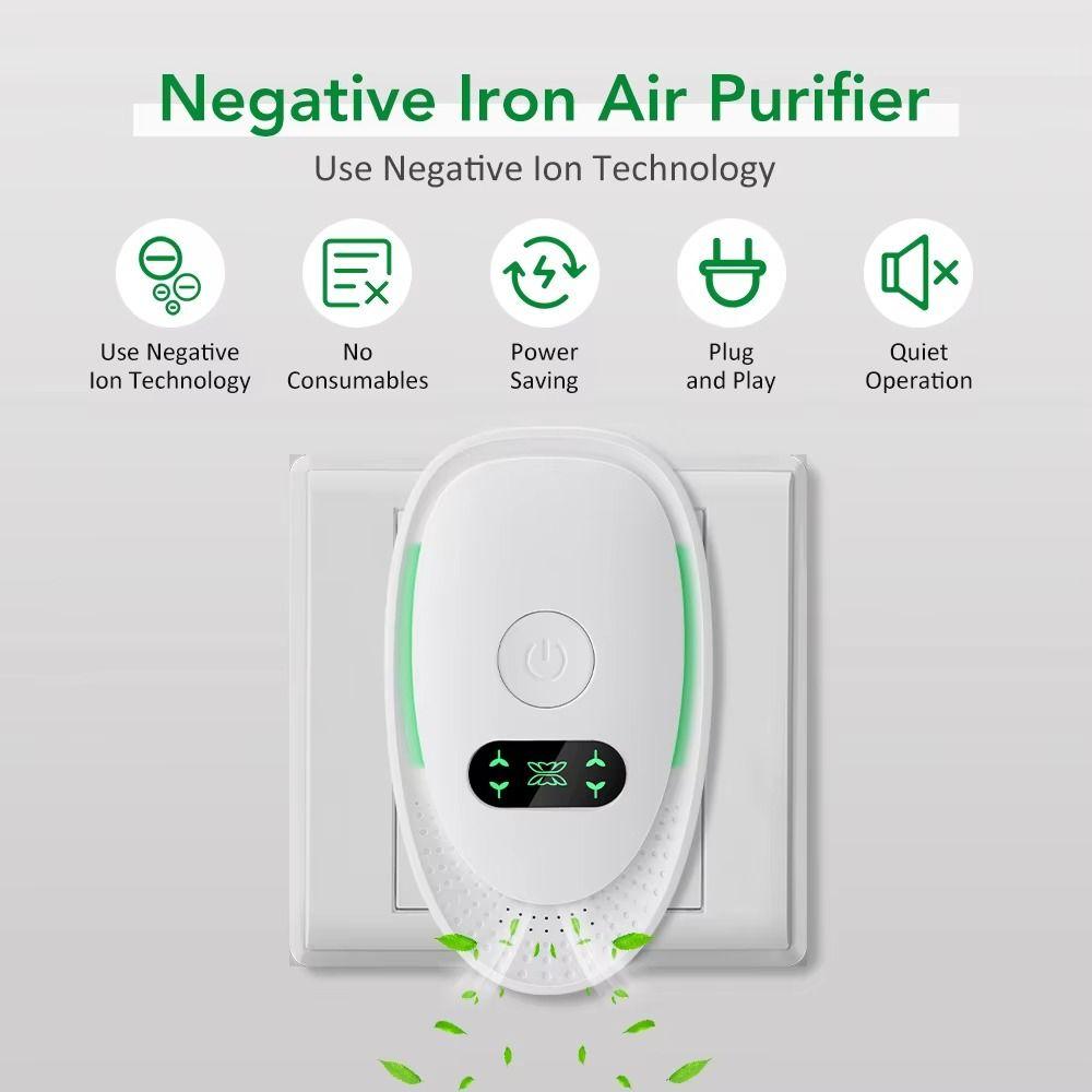 Portable Air Cleaner US UK EU Plug Negative Ion Generator Smoke Removal Plug-In Air Purifier  Home