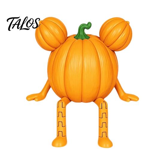 Handmade Vivid Character Statues 3D Printed Halloween Decoration, Cute Ghost Pumpkin Figurine with Holiday Party Atmosphere Ornaments Movable