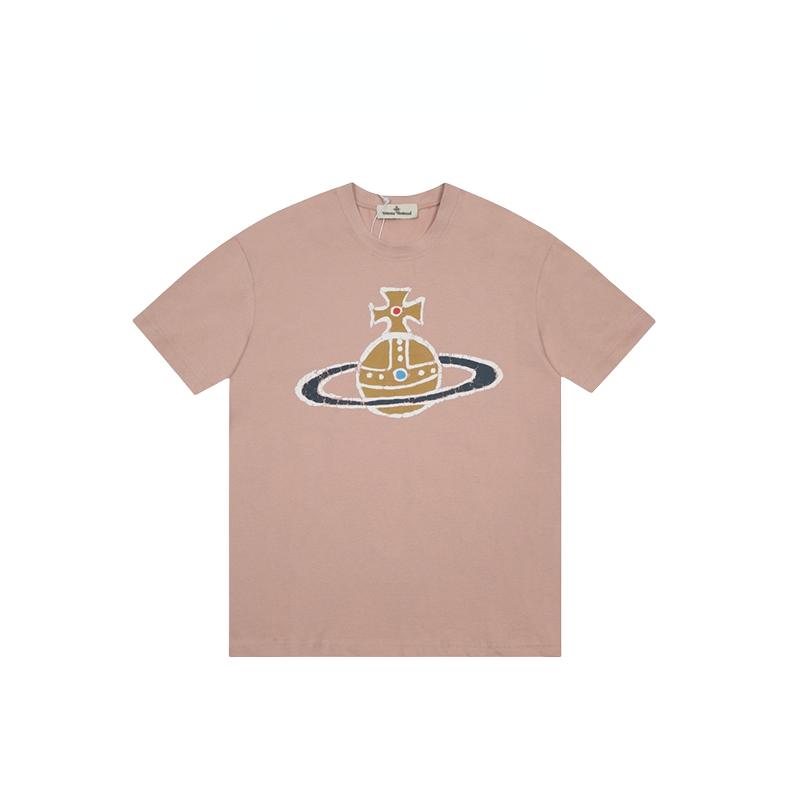 Saturn Graphic Print Fashion Round Neck Loose Short Sleeve T-shirt Unisex 2024 Cotton Trendy Brand Hit Oversized T Shirt