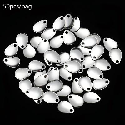 50pcs Spinner Tackle Sequin Vibration VIB Lure Spoon Metal Blades Fishing Attractor Spinner