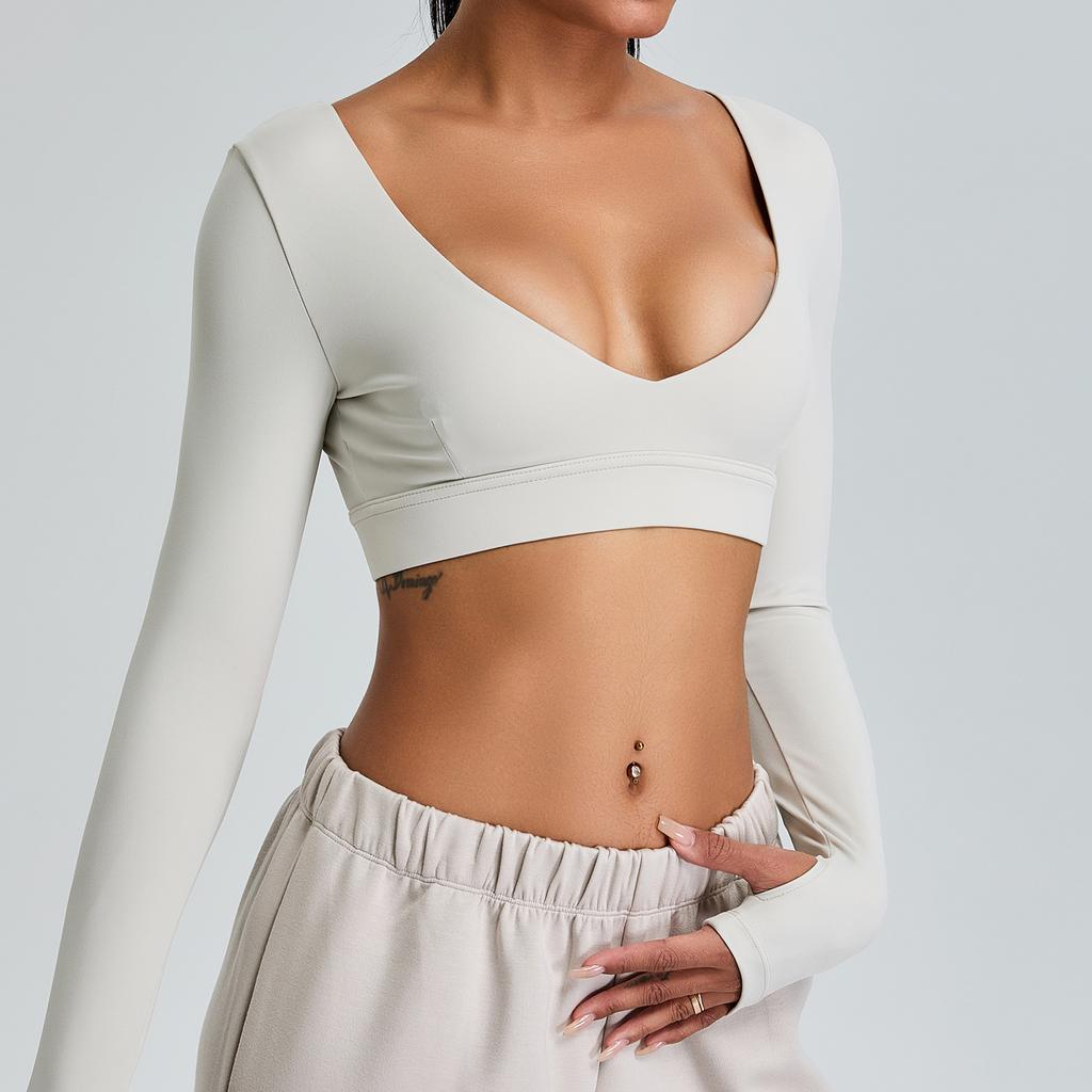 Neues Pure Desire V-Ausschnitt Yoga-Top Damen Slim Fit Kurzarm T-Shirt Outdoor Schnelltrocknend Enganliegende Fitnessbekleidung