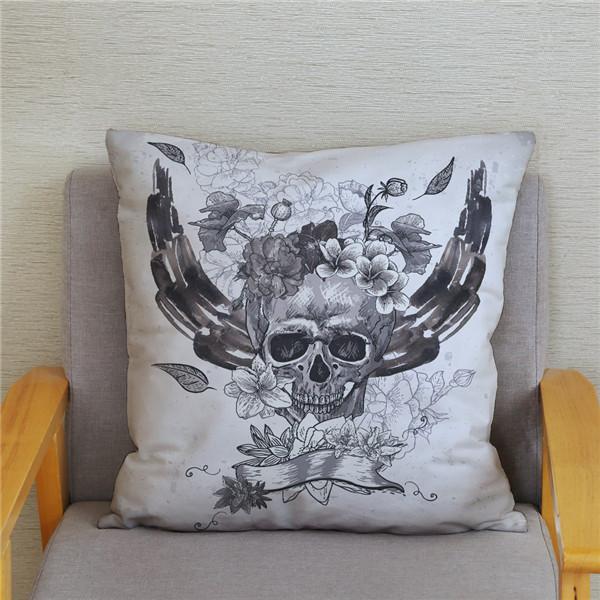 

Чехол на подушку с цветочным принтом и изображением скелета для дома, гостиной, дивана, украшение, квадратная наволочка 45*45 см 40X40CM