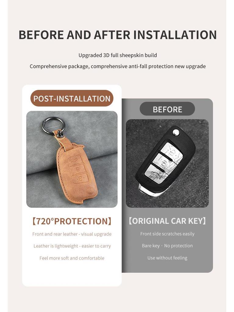 Folding Key Case for Geely Vision X3/X1, King Kong, Panda S1 - Protective Shell