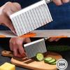 Wavy Potato Stainless Steel Wavy French Fry Slicer for Salad Fruit and Vegetable Decorating Multifunctional for Home Kitchen Cutting 2-Piece Cutter,