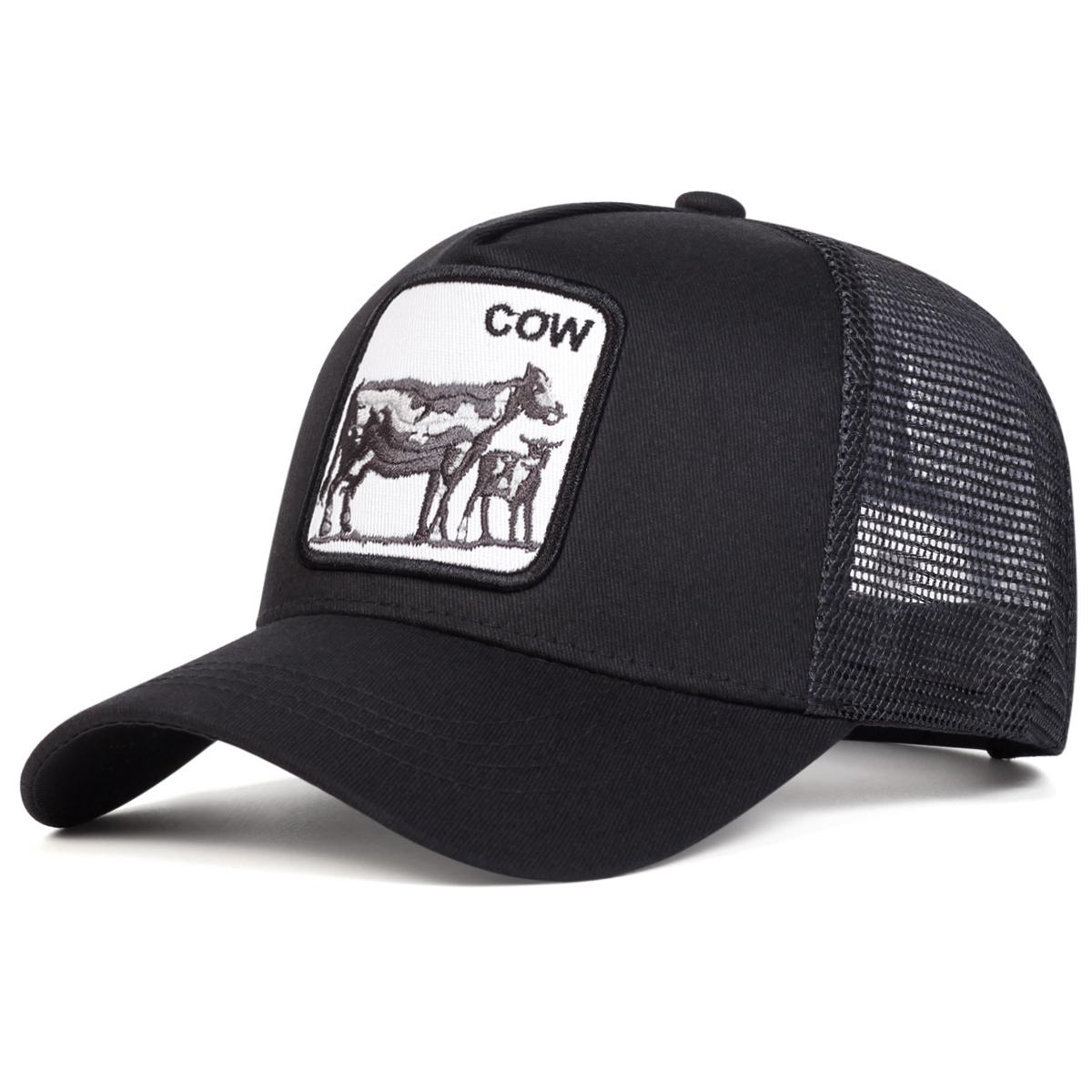 

Unisex Cow Embroidery Baseball Net Caps Spring And Summer Outdoor Adjustable Casual Hats Sunscreen Hat