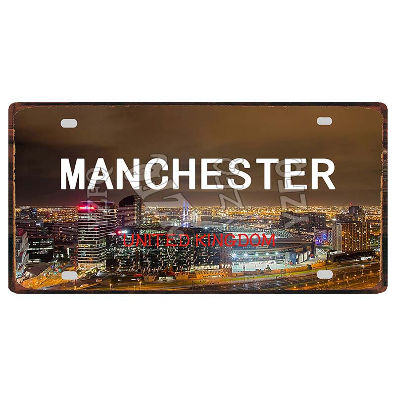 YZFQ30X15CM Bonn Rotterdam Manchester City Retro Tin Metal Sign Travel Souvenir Wall Pub Shop Home Garage  Art Decor  DC-1297B