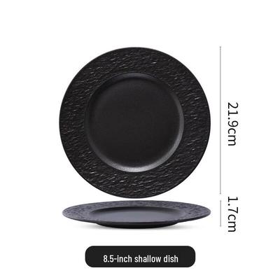 ZISIZ 8.5" Rock Pattern Ceramic Flat Plates