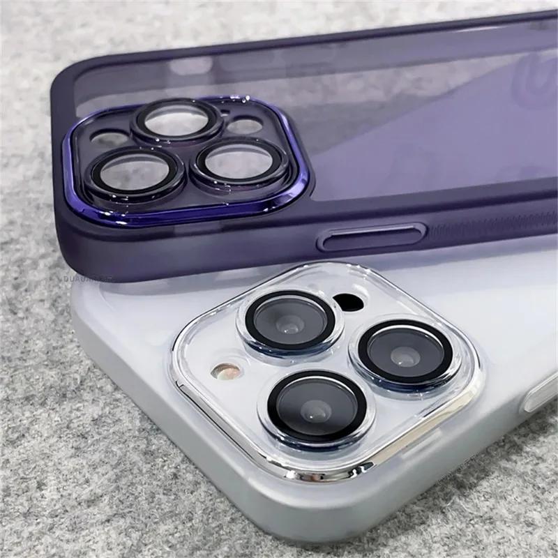 Nárazuvzdorný silikonový nárazník Průhledné pouzdro na telefon Pro iPhone 17 Pro 16 15 14 13 12 11 Pro Max Ochrana fotoaparátu Průhledný kryt