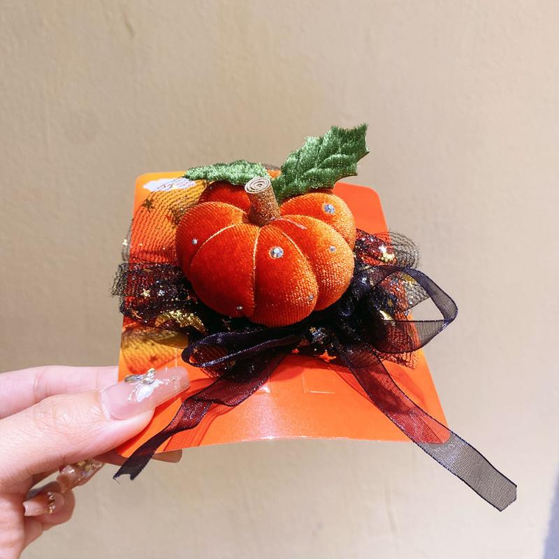 Funny Halloween Hair Accessories Cute Girls  Hat Hairpin Pumpkin Bat Decor Hair Clips For Children Party Dress Up Headwear