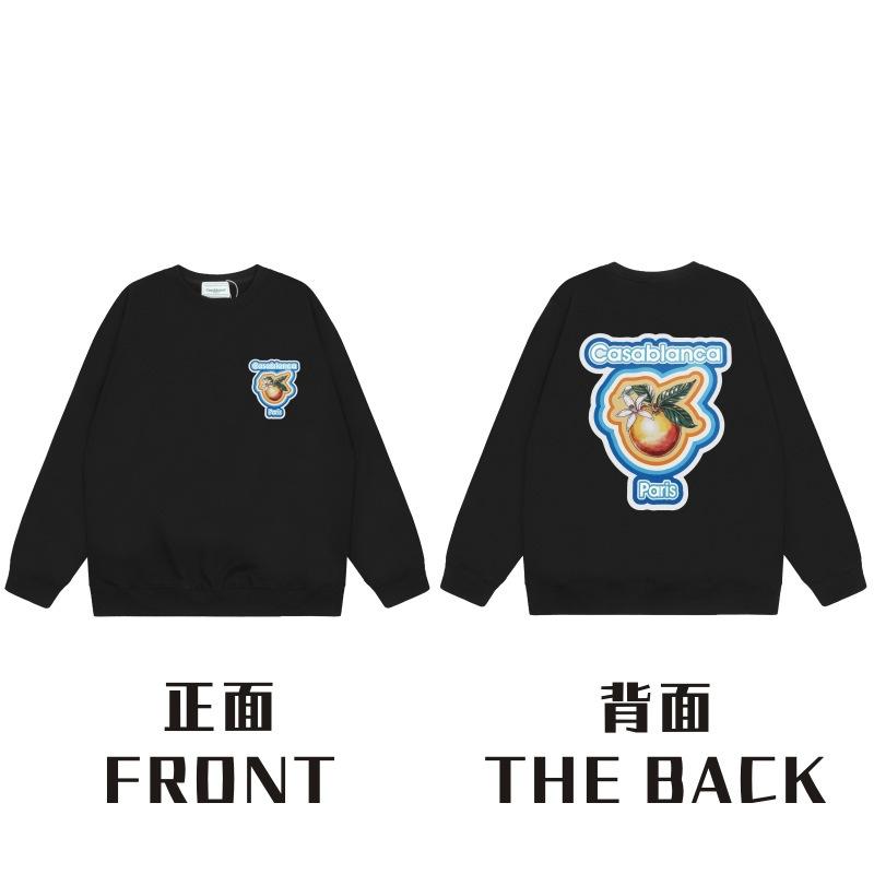 American Trendy Brand Casablanca Crew Neck Sweater Hoodie Men's Couple Ins Autumn and Winter Thickened Long-sleeved Women's T
