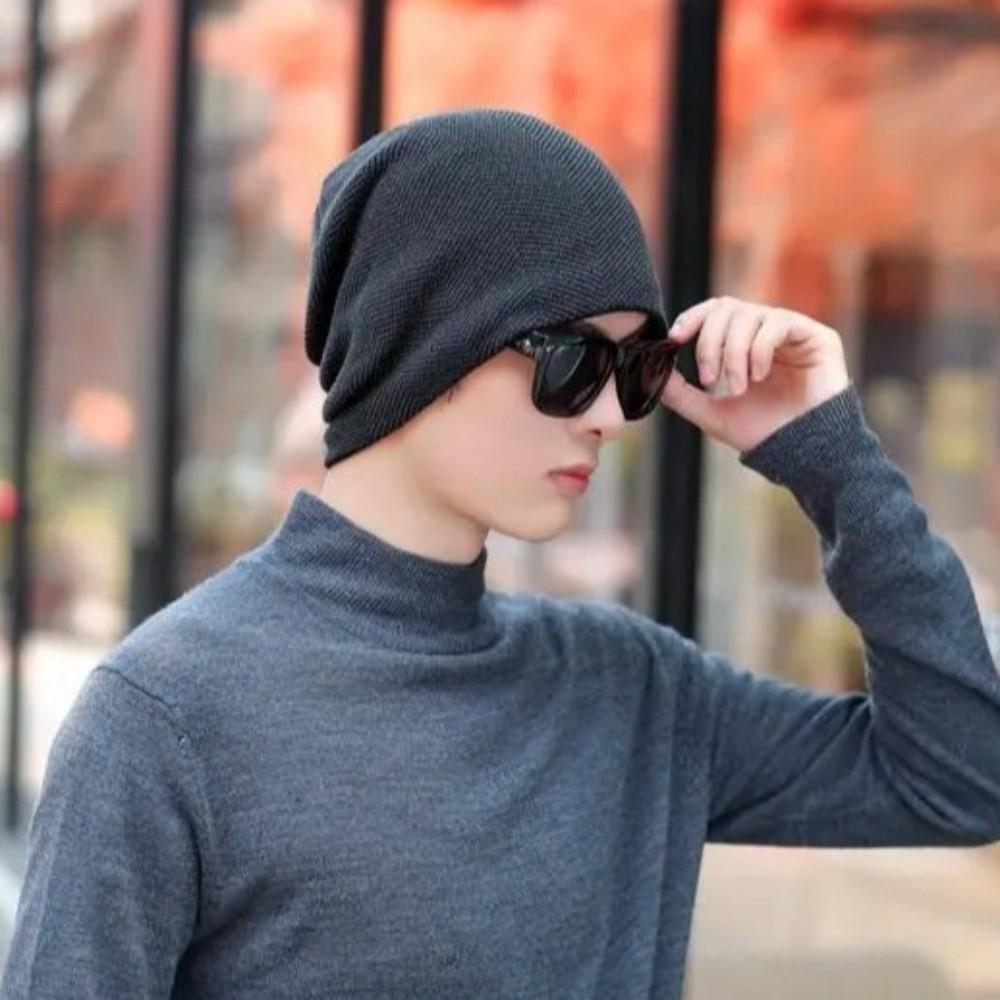 Simple Style Knitted Beanie Unisex Ski Beanie Hats Simple Thick Knitted Hat  Outdoor Sports