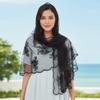 Embroidered Floral Headwrap Lightweight Long Lace Scarf Mesh Stole Summer Hijab  Elegant Lady