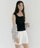 Lingseoul Square Neck Sleeveless Top-Black