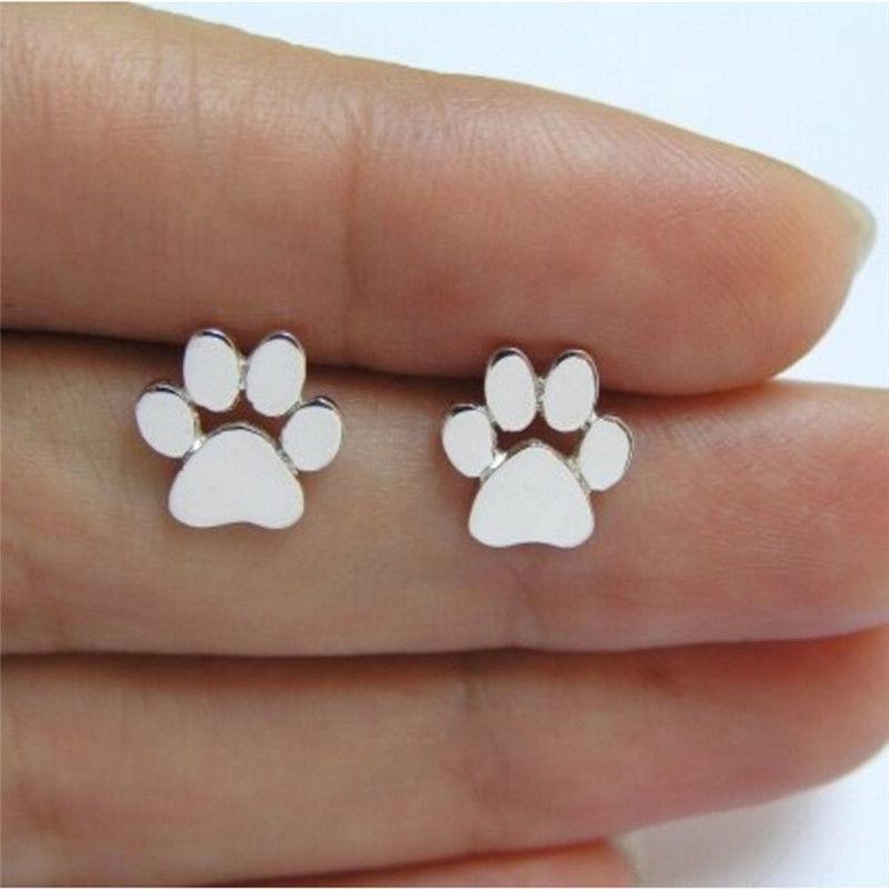 Fashion Dog And Cat Paw Prints Earrings For Children And Pet Lovers In Gold Silver And Rose Gold Finish