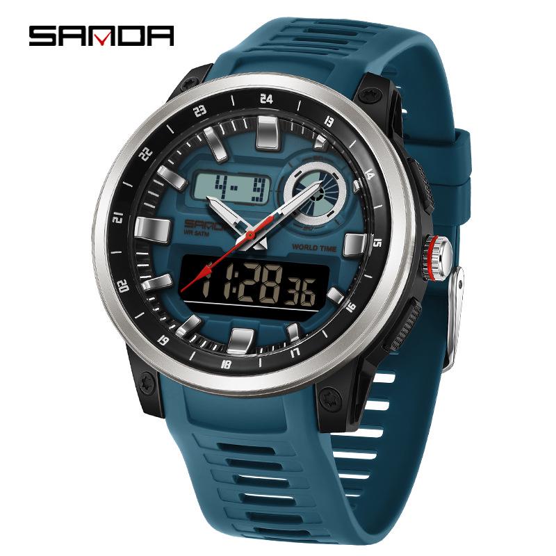 Sanda Unisex Digital Sports Watch with 4 Alarms, Outdoor Stopwatch, and Running Timer