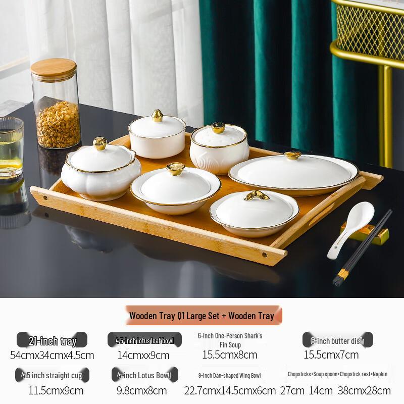 Elegant Ceramic Postpartum Confinement Tableware Set