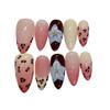 European Style Almond-Shaped 3D Embossed Handmade Wearable Nail Tips