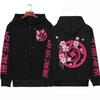 Classic Anime Print Zipper Hooded Jacket Cartoon Sports Casual Loose Sleeve Zipper Jacket Sports Shirt