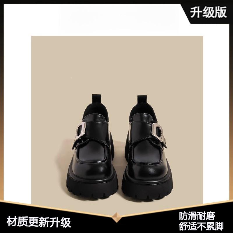 

Loafers women s shoes 2025 spring and summer new single shoes small man height increase short Le British style platform small leather shoes 35