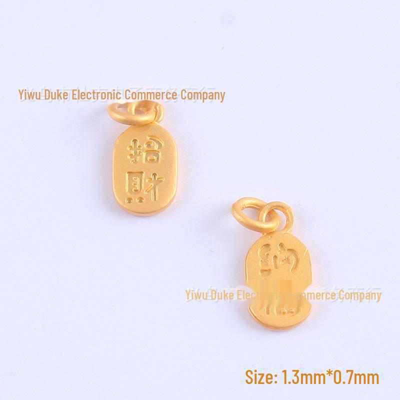 Sand Gold Electroplated Alloy Bracelet Pendant with Nafu Braid