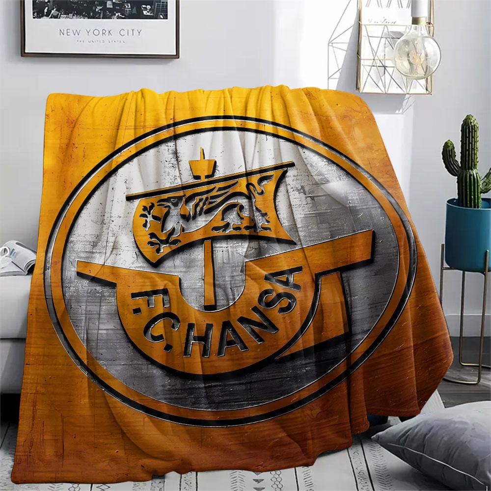 1PC F.C. Hansa Rostock Patterned Flannel Blanket Suitable For All Seasons for Home Decor Warmth and Comfort Gifts Holiday Present