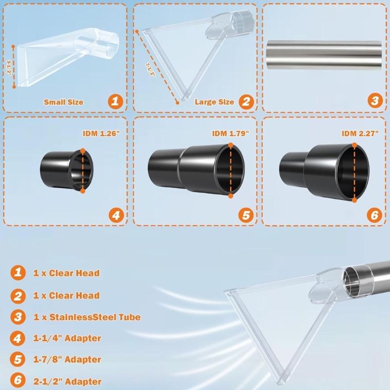Vacuum Attachment Set Upholstery Nozzle for Various Surfaces Cleaning Compact Design with Enhanced Liquid Absorption