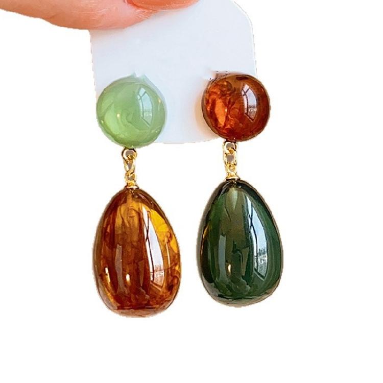 Asymmetric Earrings Dangle Drop Resin Vintage Inspire for Fashion Enthusiasts