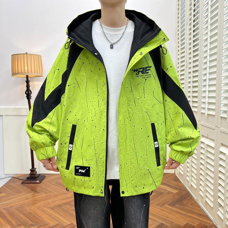 

Men s Trendy Gradient Hooded Jacket: Hong Kong Style for Teens XL (60-67.5 kg)