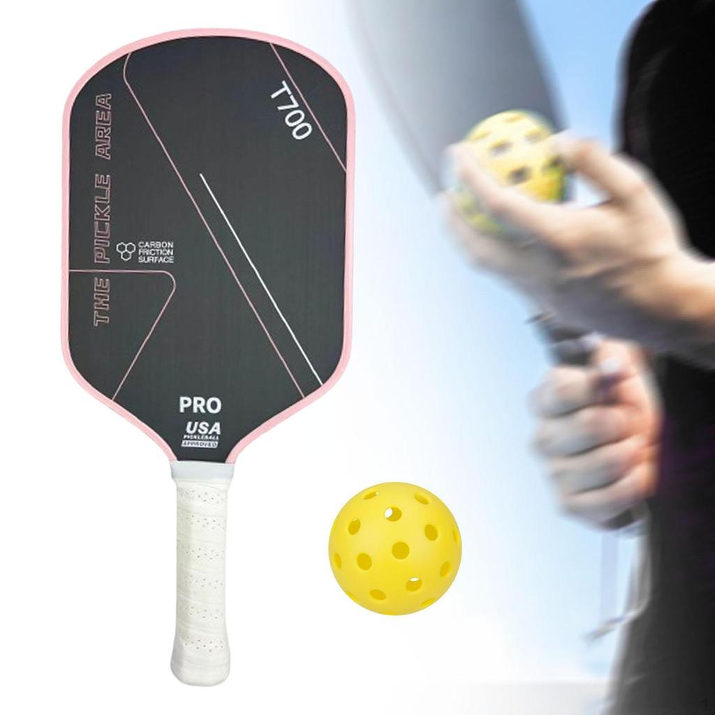 Carbon Fiber Pickleball Paddle Racket for Power Practice Rotation Pink