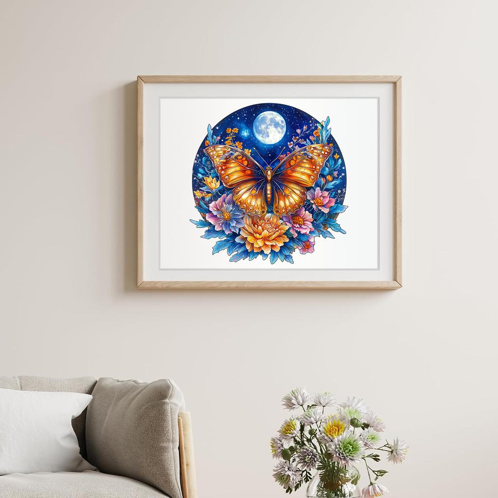 Wooden Puzzles for Adults Colorful Butterfly Jigsaw Puzzles  Unique Shapes Pieces Insects Puzzles Fabulous Gift for Kids and Adu