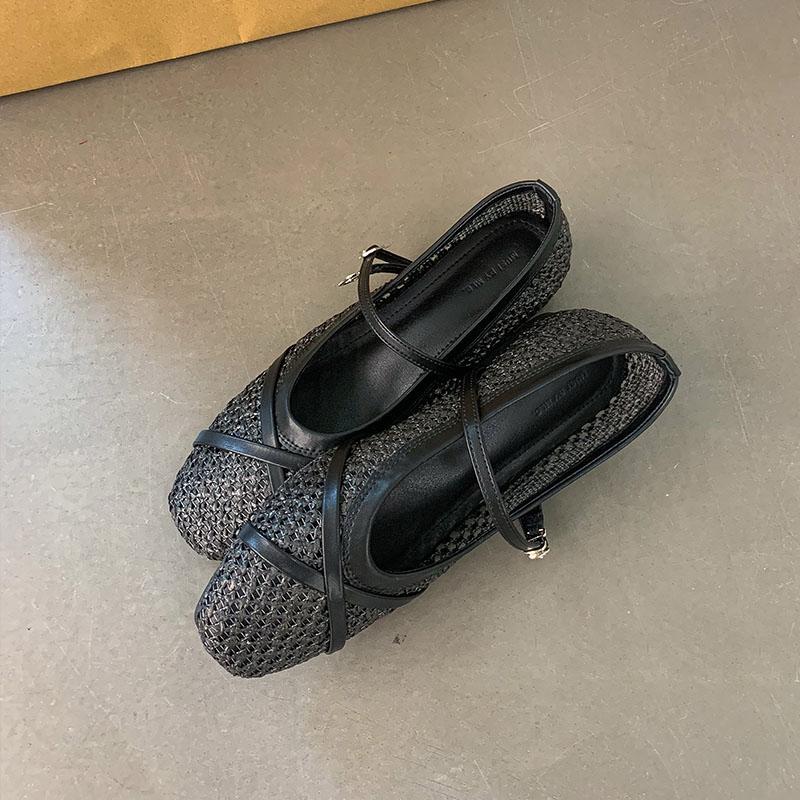 

Мода Мода Плетение Женские Балетки Мэри Джейн С Обувью Увеличивающей Рост Женская Обувь С Ремешком На Пряжке Неглубокие Женские Балетки 35 чёрный