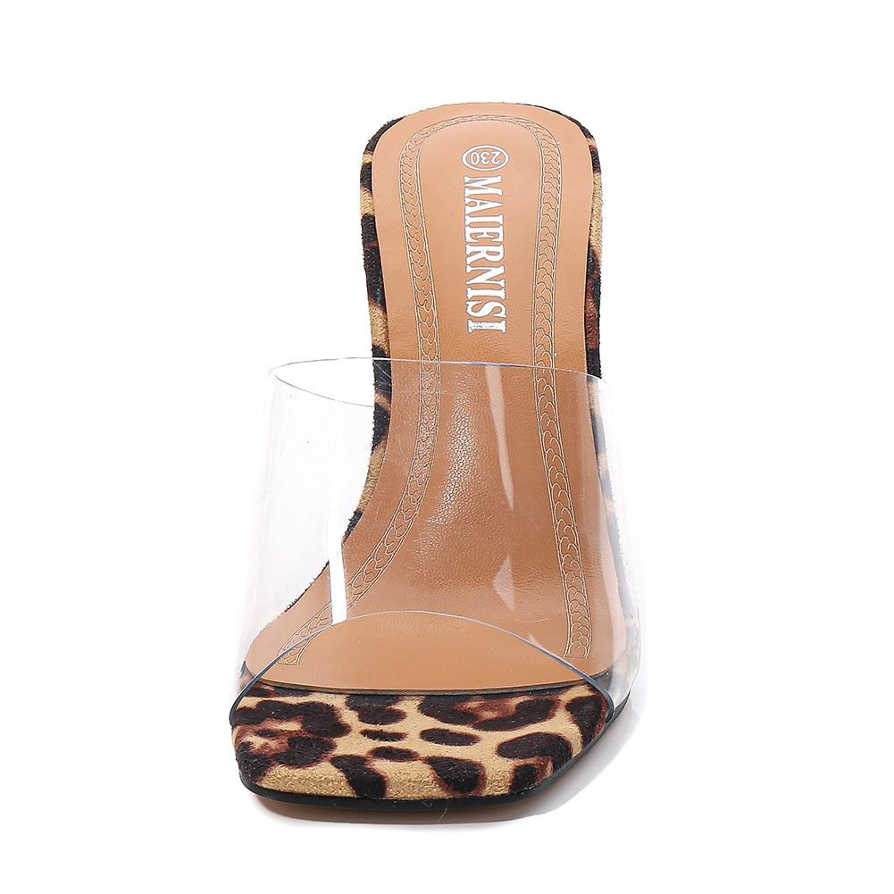 clear leopard sandals