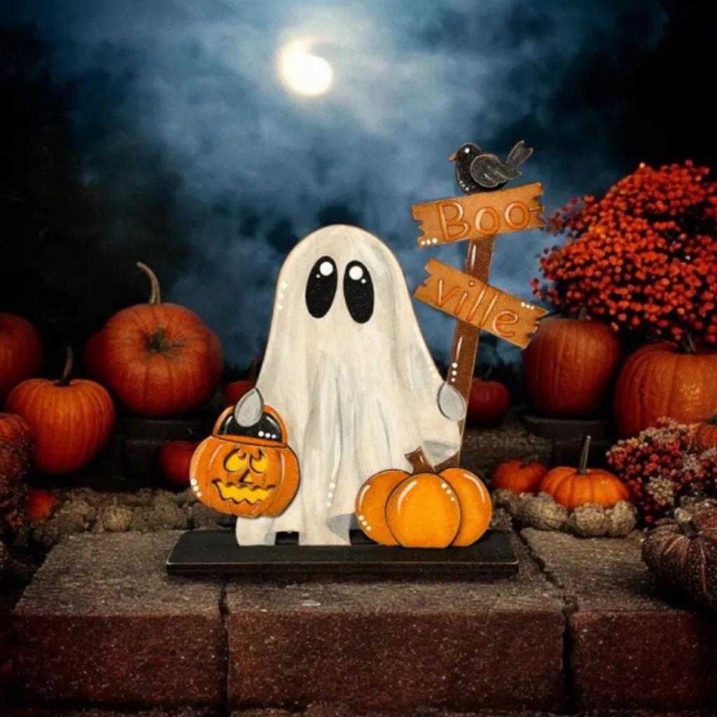 Halloween Ghosts Shelves Ghosts Home Decor Wooden Crafts Ornament