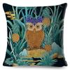 Cartoon Animal Pillowcase Dragon Fox Firebird Printed Linen Cushion Cover Living Room Sofa Car Decorative Pillowcase 45*45Cm