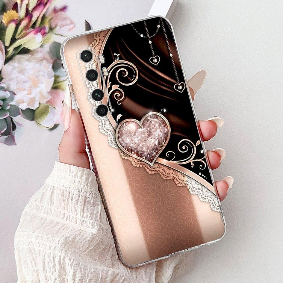 Case For Xiaomi Mi Note 10 Lite Back Cover Clear Silicone Funda Marble Cat Cartoon Coque For Xiaomi Note 10 Mi Note10 Pro Covers