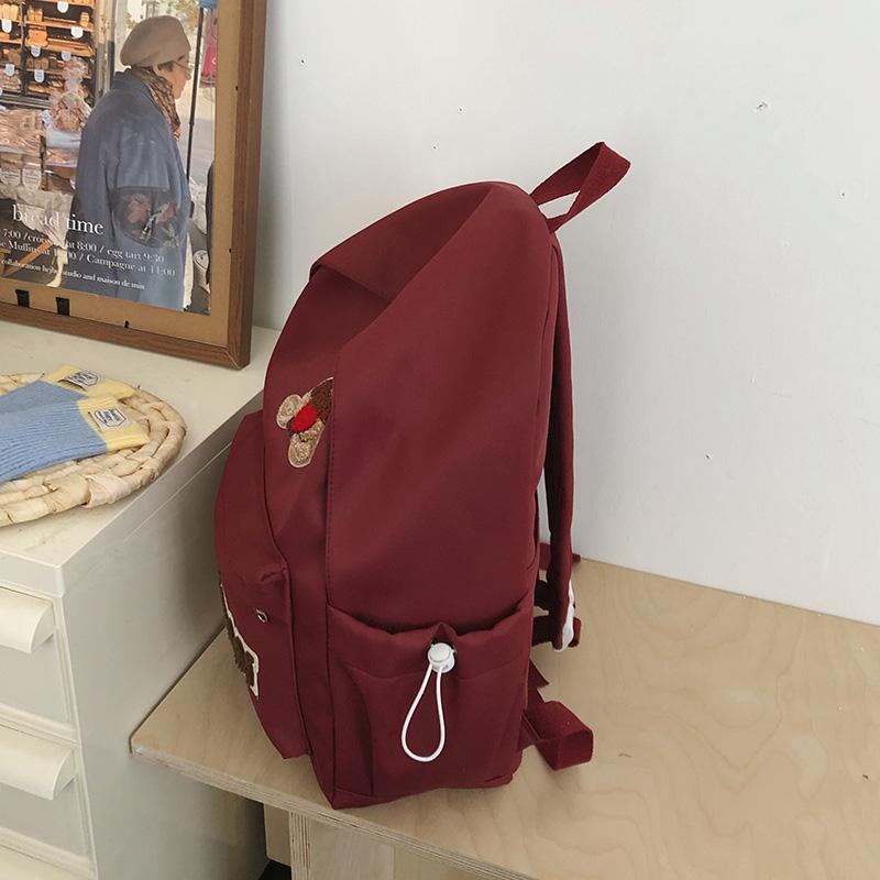 Women's Lightweight Large Capacity School Bag Bear Backpack Junior High School Student Backpack