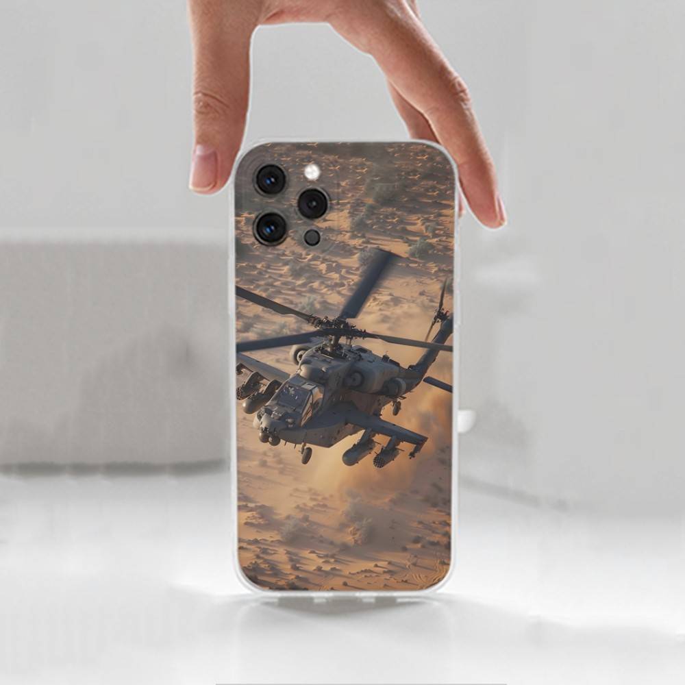 

Helicopter Aircraft Art Case For iPhone 16,15,14,17,13,12,11 Plus,Pro,Max,XR,XS,X,7,8 Plus,SE,Mini,Transparent,Silicone Case iPhone12PRO