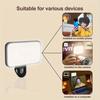 Portable Rechargeable Selfie Fill Light Clip-On LED Ring Lamp with 3 Color Modes for Phone Laptop Tablet Video Call Vlog Photography