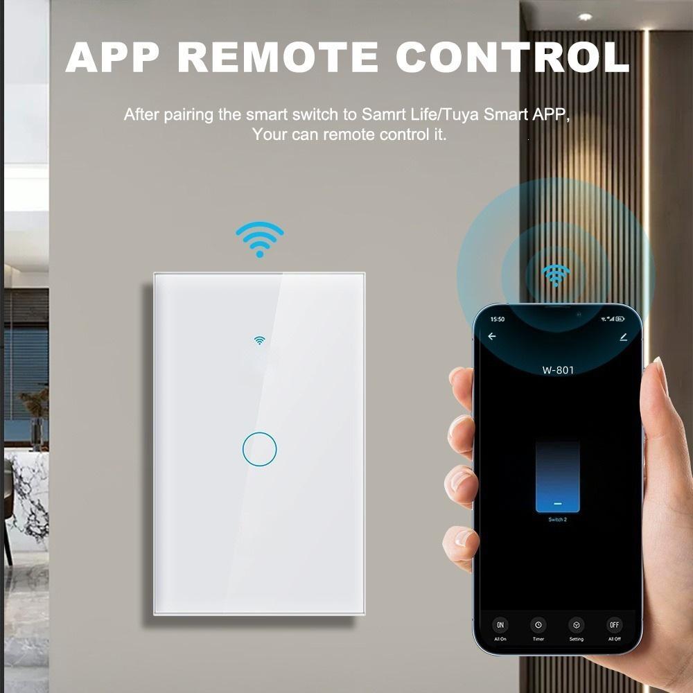 Graffiti 120 WiFi+433 Live-Neutral Smart Light Switch: Mobile App & Alexa Voice Control, US/AU Spec.