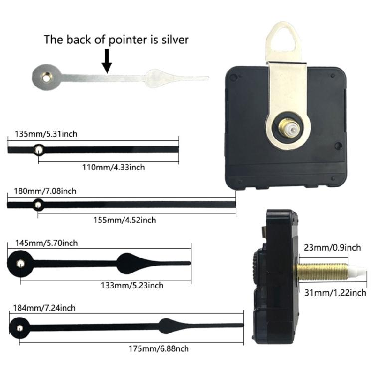 Battery Operated Quartzs Wall Clock Motor Movement Replacement Parts with Multiple Hand Size for Crafting Timepieces