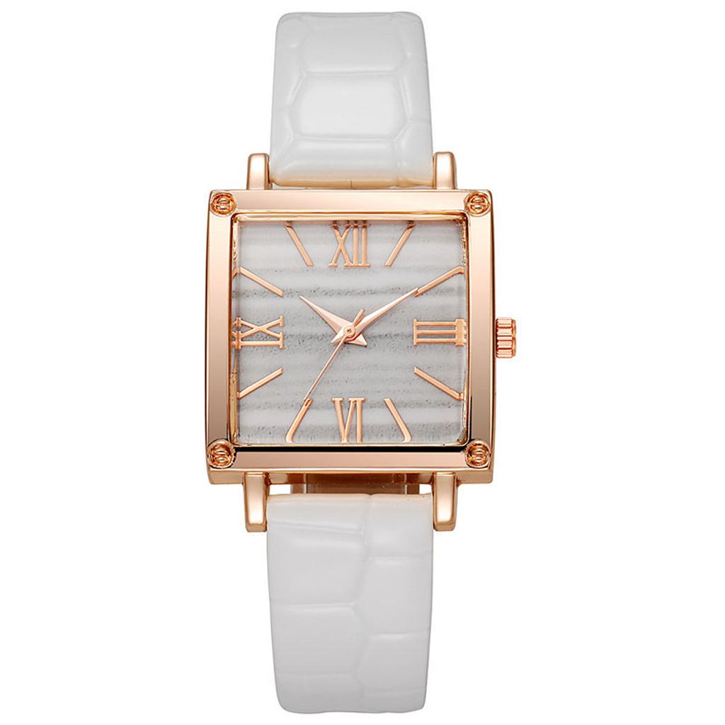 1pc-Fashionable and Minimalist Women's Square Belt Quartz Watch, Retro High-end Roman Watch