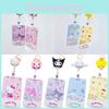 Cute Cartoon Sario Student Card Holder, Creative Retractable Card Sleeve For Public Transit Access Cards, Anti-loss Bag Hook